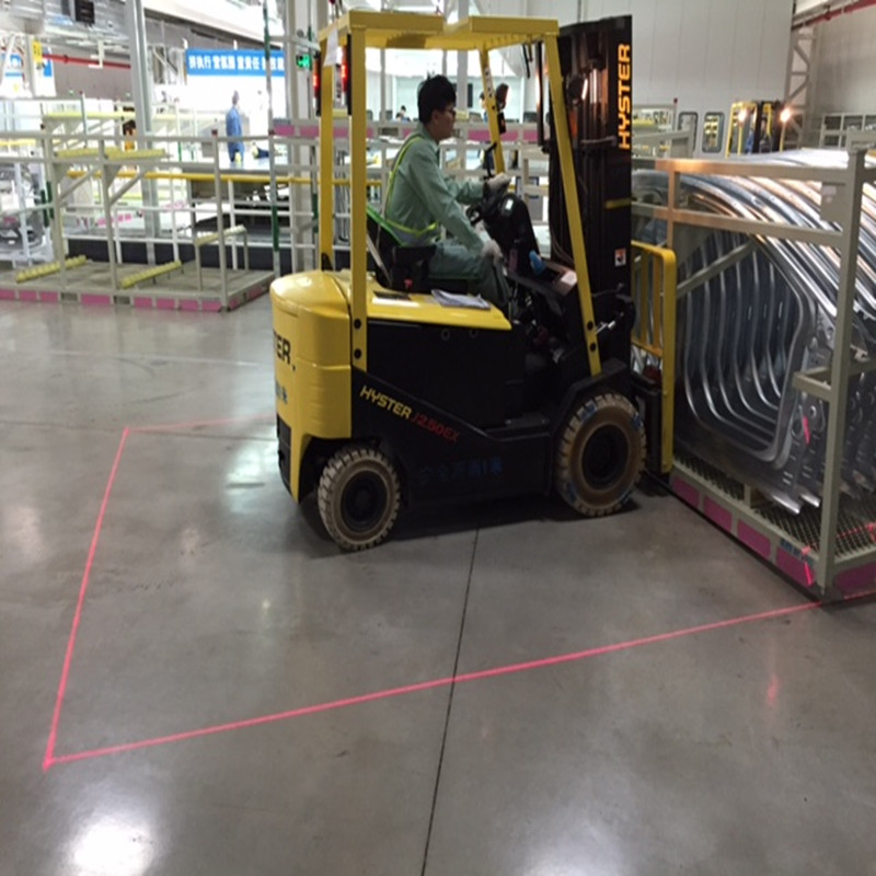 Luz de seguridad de la carretilla elevadora láser roja o verde para almacén